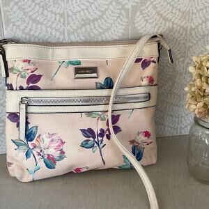 Nine West Coralia Pink Floral Shoulder / Crossbody Bag / Purse